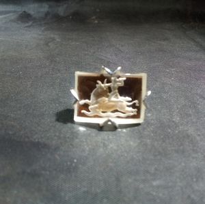 Men's cufflink reversed glass unique single